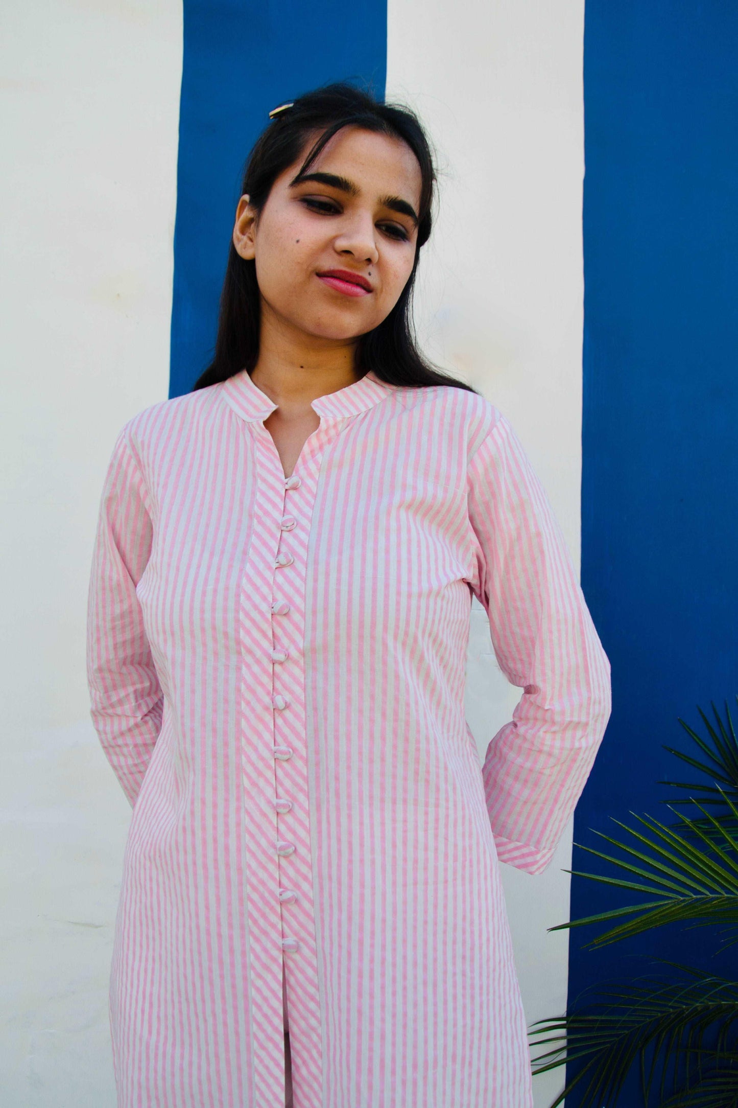 'Elegant' Stripe Block Printed Kurta