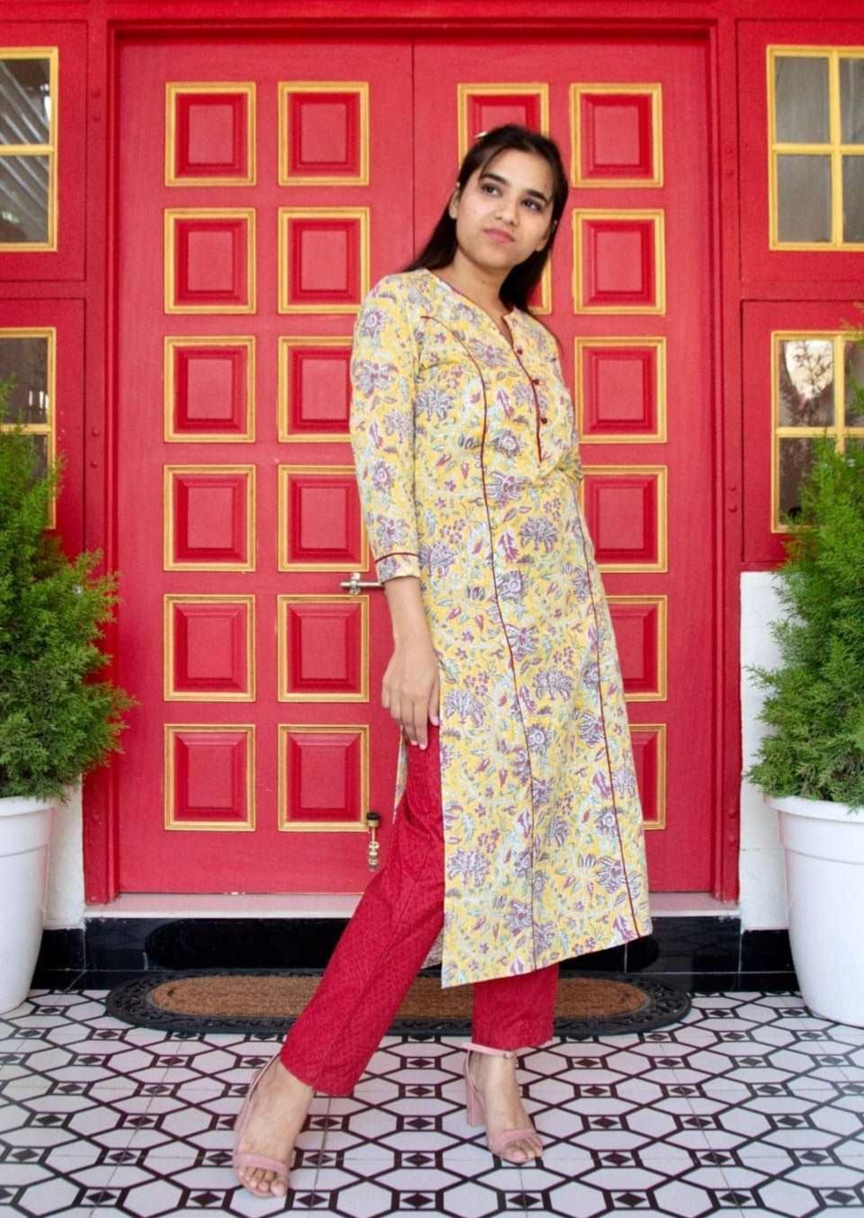 'Sunshine' Block Printed Kurta