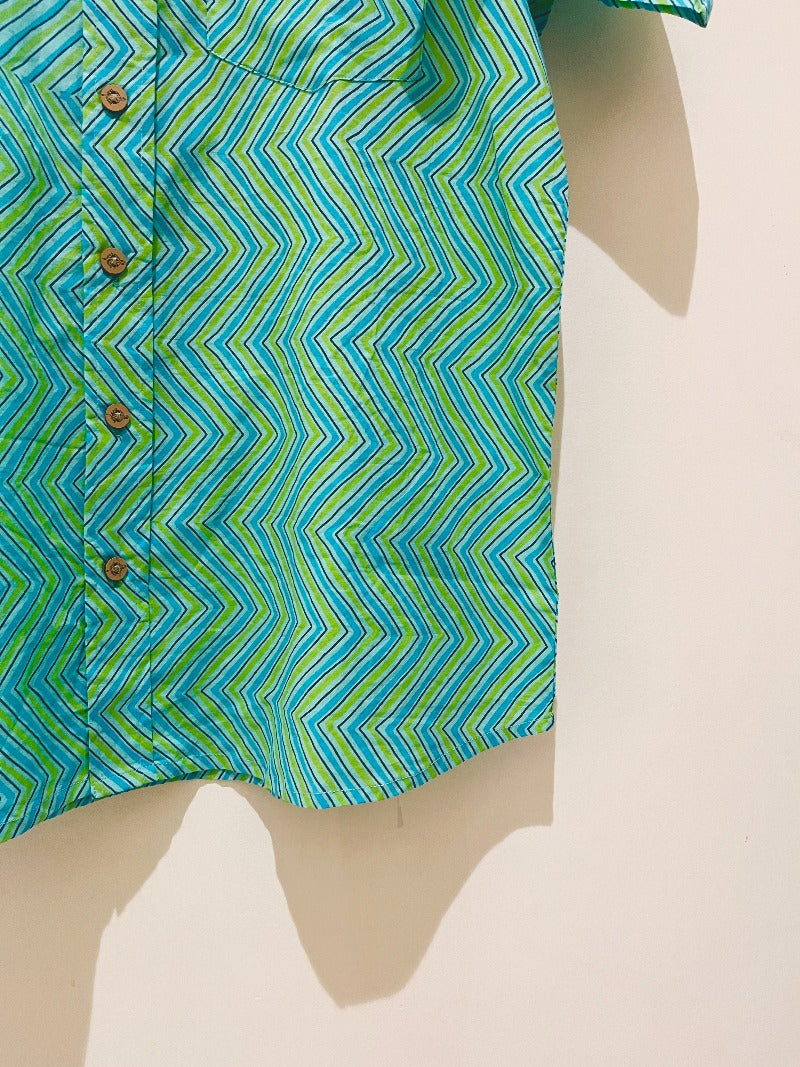 COTTON BLOCK PRINTED HALF SLEEVE SHIRT