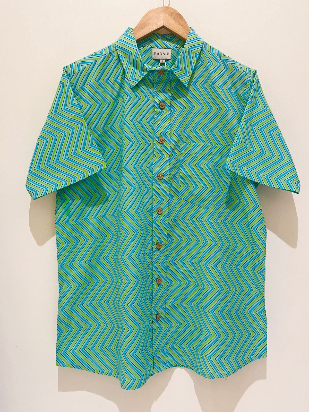 COTTON BLOCK PRINTED HALF SLEEVE SHIRT