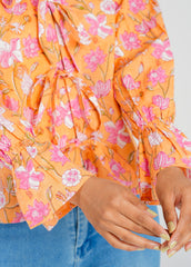 Pumpkin Block Printed Short Top Pre-order
