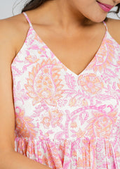 Pink Block Printed Cami Top