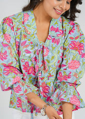 Petunia Block Printed Short Top