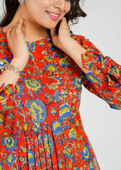 Hibiscus Block Printed Short Top