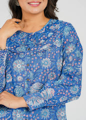 Periwinkle Block Printed Short Top