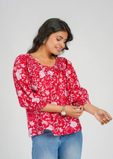 Scarlet Block Printed Short Top