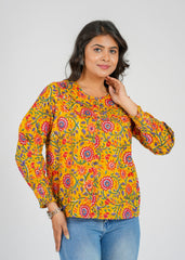 Marigold Block Printed Short Top