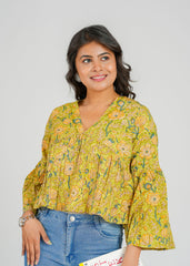 Sundrop Block Printed Short Top