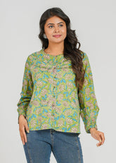 Magnolia Block Printed Short Top