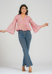 Rosewood Block Printed Short Top