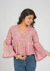 Rosewood Block Printed Short Top