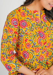 Marigold Block Printed Short Top