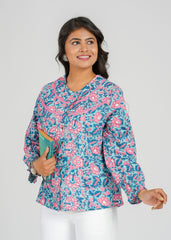 Lily Block Printed Short Top