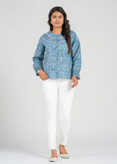 Frosted Block Printed Short Top