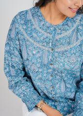 Frosted Block Printed Short Top