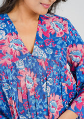 Indigo Block Printed Short Top