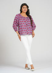 Whimsy Block Printed Short Top