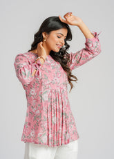 Blush Block Printed Short Top