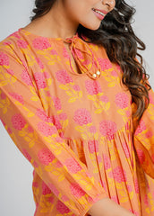 Amber Block Printed Short Top