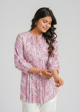 Lavender Printed Short Top