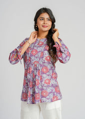 Orchid Block Printed Short Top