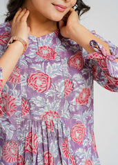 Orchid Block Printed Short Top