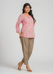 Rosebud Block Printed Short Kurti