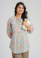 Lotus Block Printed Short Top