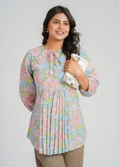 Lotus Block Printed Short Top