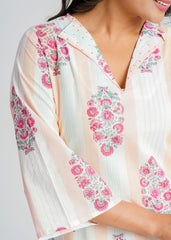 Floral on Stripes Printed Co-Ord Set