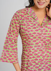 Red Lotus Printed Co-Ord Set