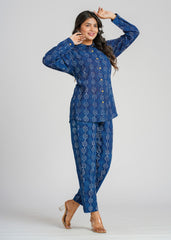 Natural Indigo Printed Co-Ord Set
