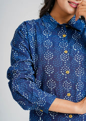 Natural Indigo Printed Co-Ord Set