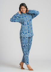 Natural Indigo Printed Co-Ord Set
