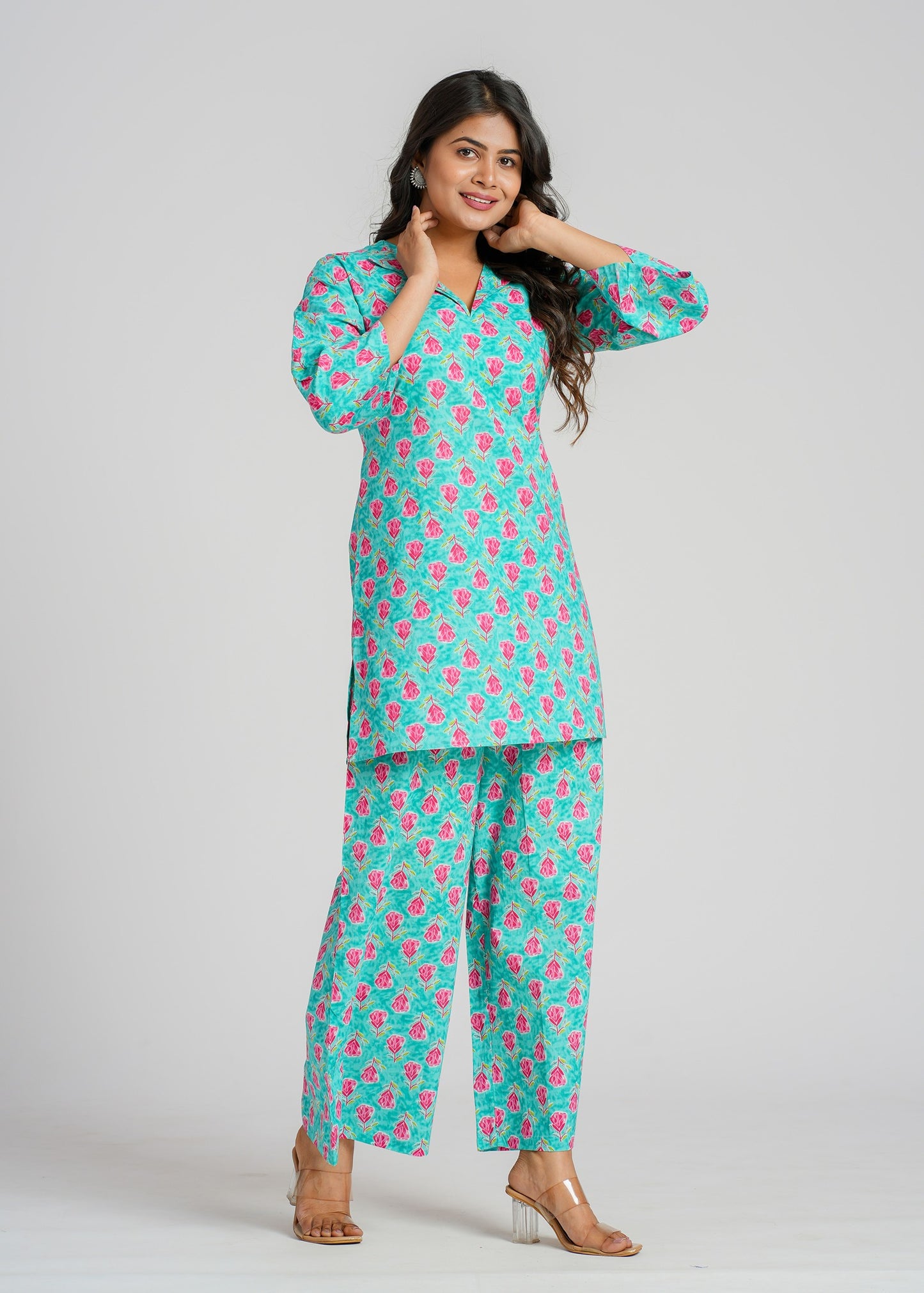 Teal Pink Co-Ord Set