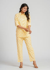 Yellow Paisley Printed Co-Ord Set