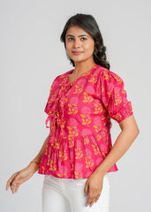 Block Printed Short Top