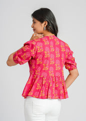 Block Printed Short Top