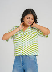 Block Printed Crop Shirts