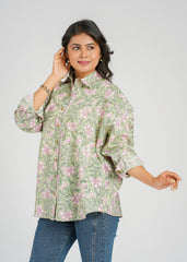 Spring Vine Oversized Women's Shirt