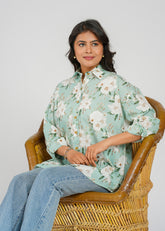 Blossom Breeze  Oversized  Women's Shirt
