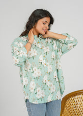 Blossom Breeze Oversized Women's Shirt