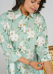 Blossom Breeze Oversized Women's Shirt