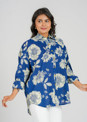 Flora Chic Oversized Women's Shirt
