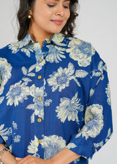 Flora Chic Oversized Women's Shirt