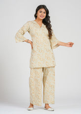 Golden Floral Co-Ord Set