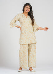 Golden Floral Co-Ord Set