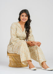 Golden Floral Co-Ord Set