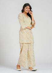 Golden Floral Co-Ord Set