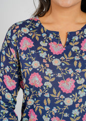 Navy Blue Floral Co-Ord Set